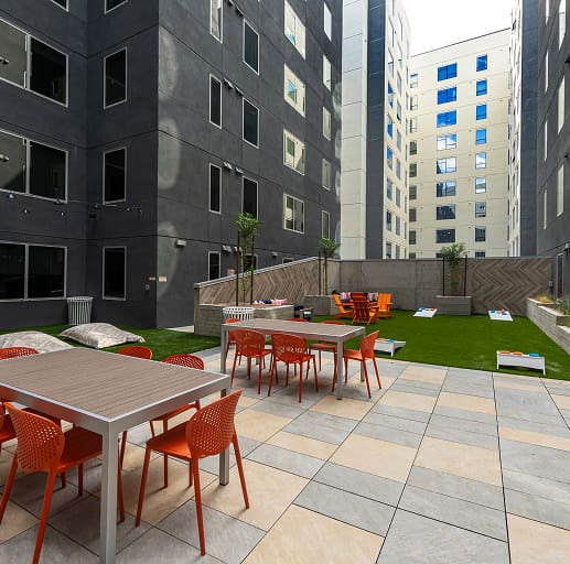 courtyard with patio seating
