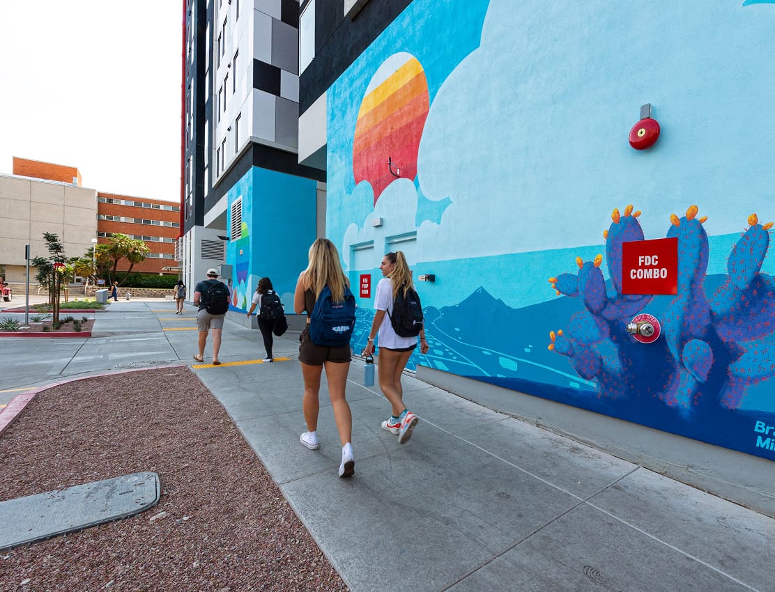 residents walking to class